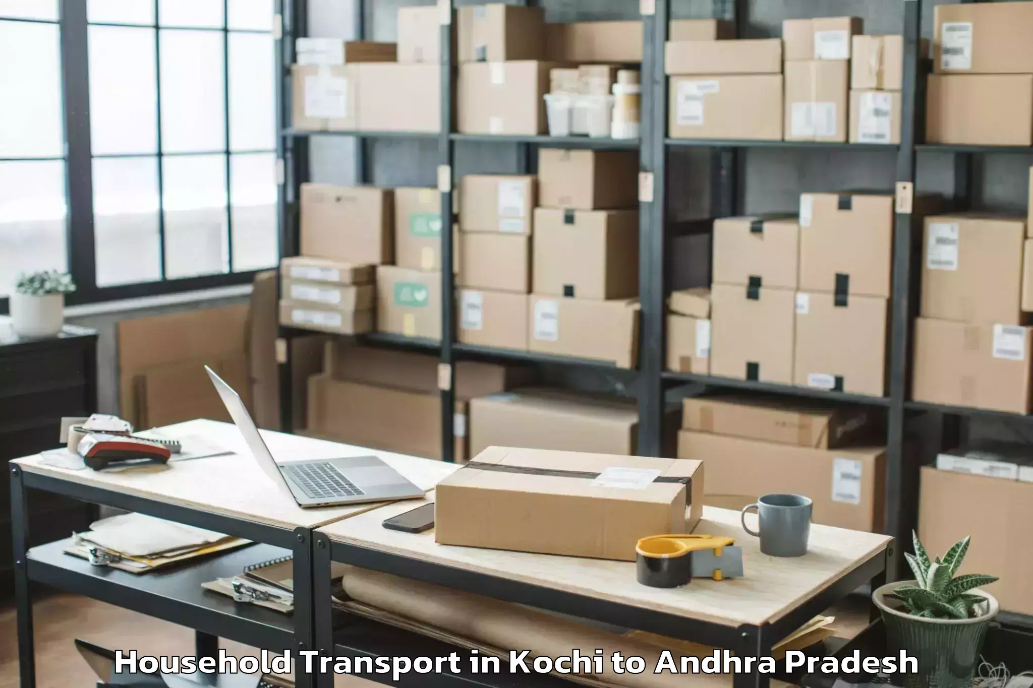 Book Kochi to Podili Household Transport Online